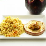 Couscous mit gebratenen Auberginen und Senf-Datteln