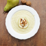Blumenkohl-Crème-Suppe mit Birnen-Sahne-Meerrettich und Balsamico
