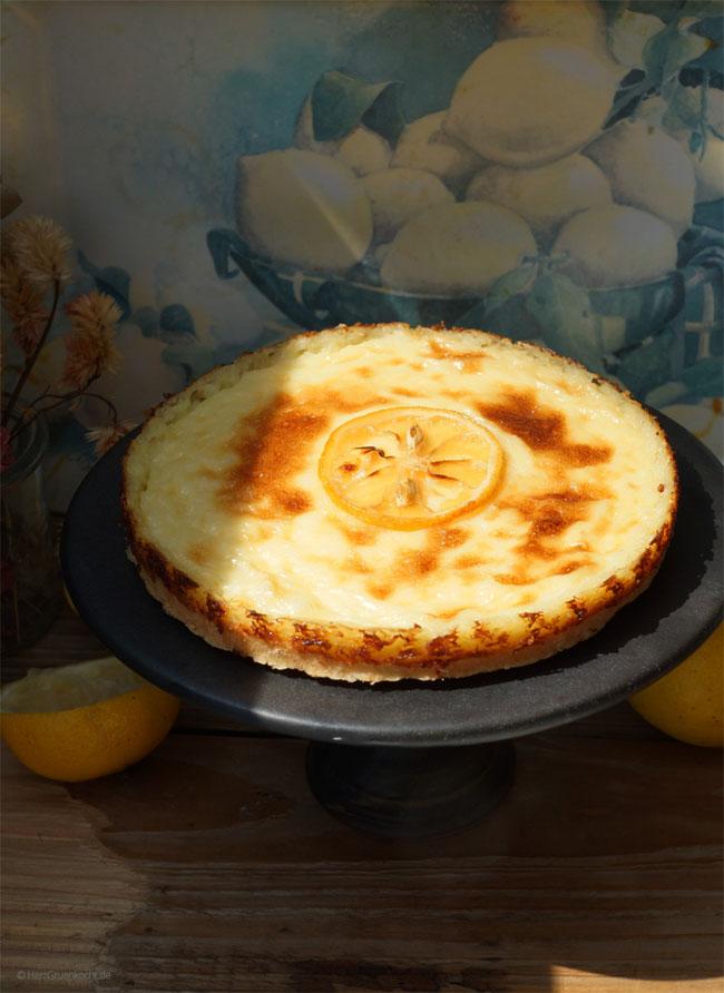 Tarte au citron - mit Zitronen-Pudding-Buttermilch-Crème | Herr Grün Kocht