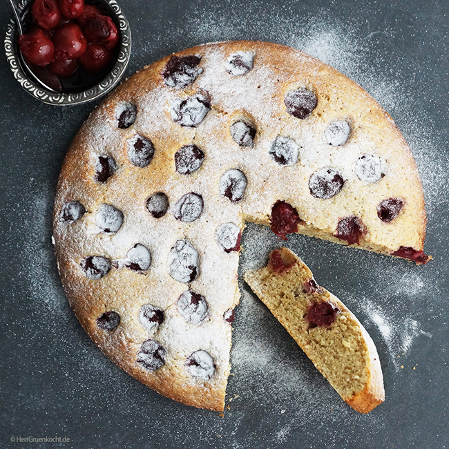 Kirschkuchen mit Mandeln und Amaretto | Herr Grün Kocht