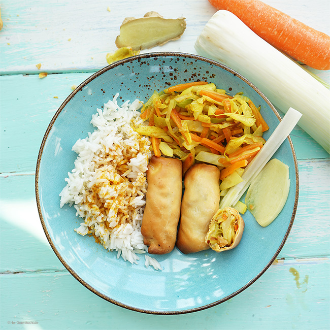 Vegane Fruhlingsrollen Aus Dem Backofen Herr Grun Kocht