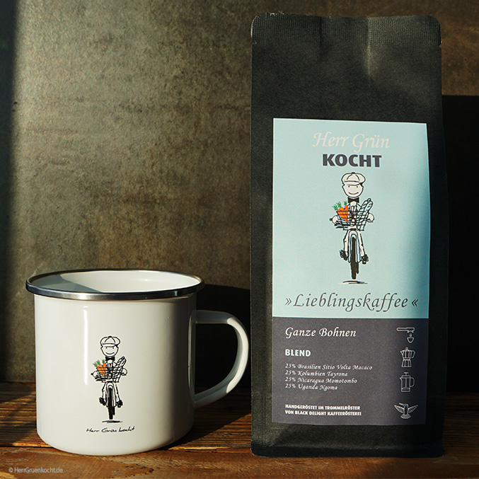 Herr Grün Tasse und Herr Grün Lieblingskaffee