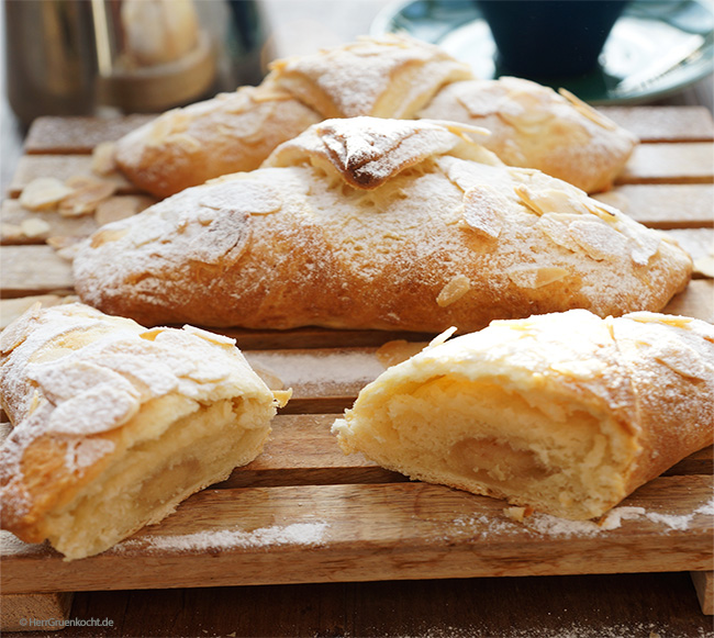 Croissants with marzipan filling - quick and easy to bake yourself
