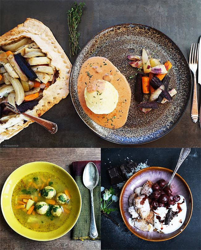 Vegane weihnachtliche Vorsiesensuppe mit Grießklößchen