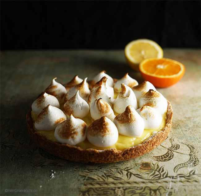 Tarte mit Orange Curd und Meringue - von Herr Grün kocht